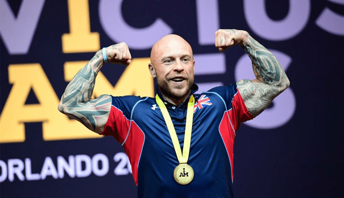 Micky Yule with his gold medal at the 2016 Invictus Games