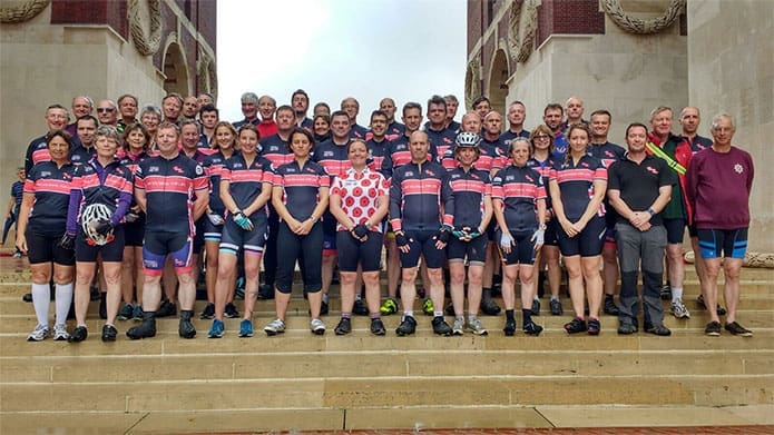 The Wheels on the Western Front team at the Thiepval Memorial