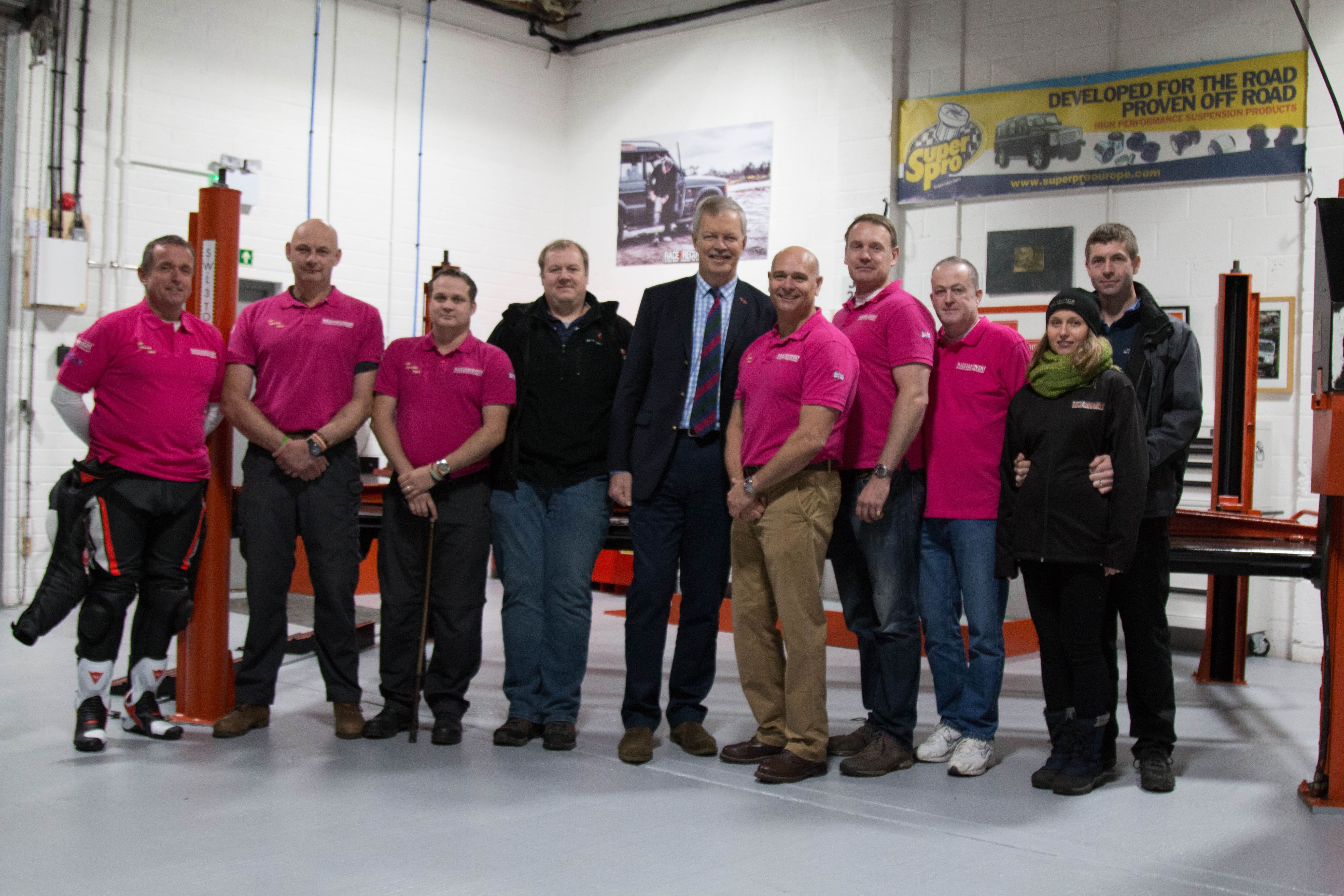 Chief of Staff, Brigadier (Ret'd) Robin Bacon, ABF The Soldiers' Charity, with the Race2Recovery team.